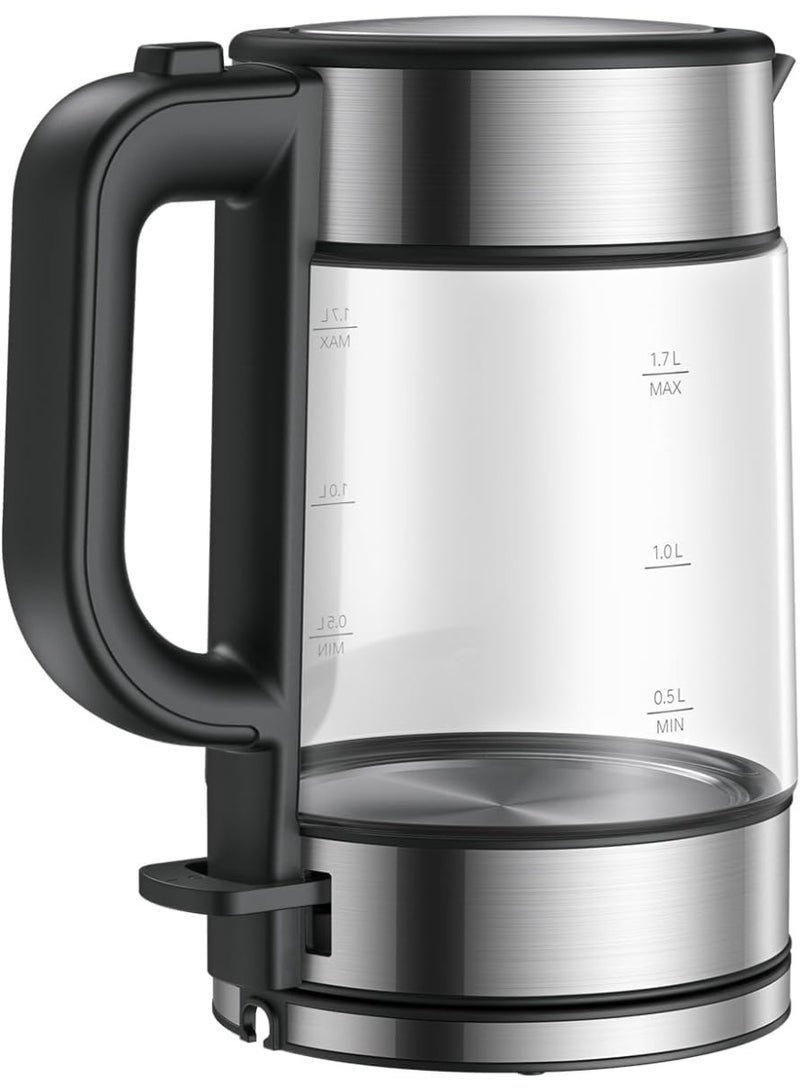 Mii Electric Glass Kettle |1.7 Liters Large Capacity |5 Minutes Boil with 2200W high power output | LED light display Heating indicator - Image 1